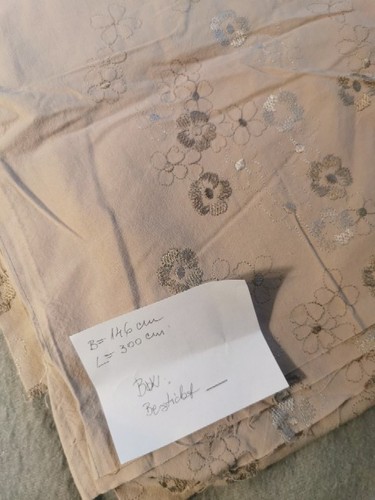 Baumwollstoff beige bestickt - baumwollstoff,