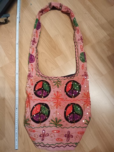Stofftasche bestickt altrosa - stofftasche,