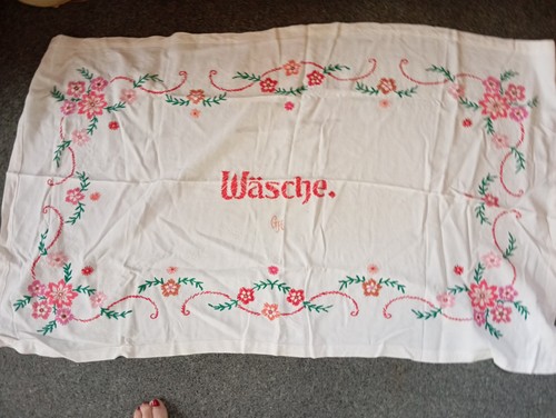 Decke wäschetuch bestickt - decke,