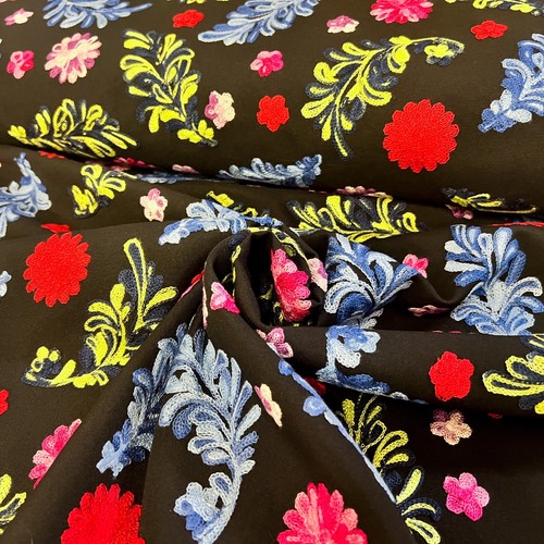 Polyester stoff bestickt - polyester,