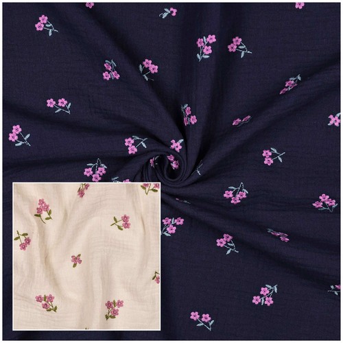 Musselin mit blumen - musselin,