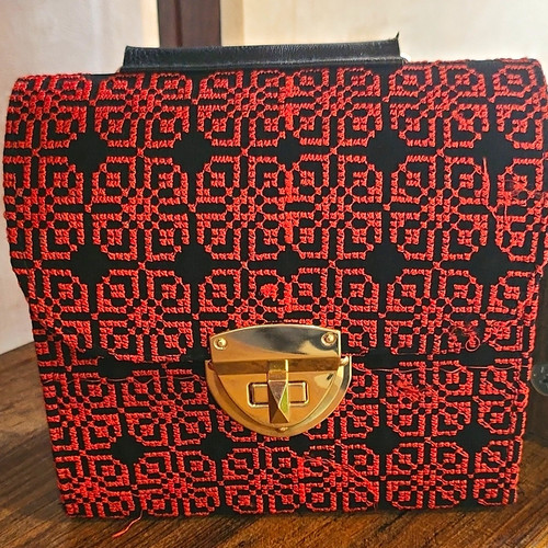 Damen henkeltasche schwarz rot - damen,